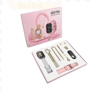Smart Watch Stylish Ladies Gift Set: A58 Plus Smart Watch with Interchangeable Jewelry Jam Tangan Pi