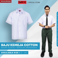 POWER CAT Cotton School Short Sleeve Shirt - White/Size 13-4XL