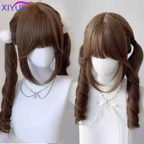 Synthetic Wig [Glutinous Rice Dumplings] Lolita Double Ponytail Wig Second Roman Curly Wig Party Hol