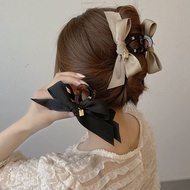 Korean Style Ribbon Bow Hair Claws for Women Girls Large Grab Clips