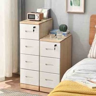 Solid Wood with Lock Slotted Cabinet Drawer Type Kitchen Combination Storage Cabinet Slotted Cabinet