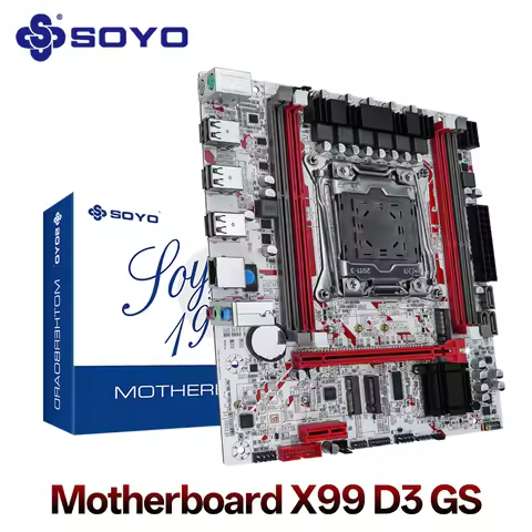 SOYO New X99 D3 Gaming Motherboard LGA2011-3 Support Intel Xeon E Processor 4 DIMM DDR3 Memory Slots