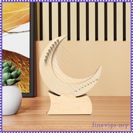 [FinevipsMY] Lyre Harps 8 String Moon Lyre for Beginners with Wood Stand Single Board Lyre Soft Soun