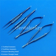 Dental Instruments Ophthalmic Surgical Instruments Titanium 18Cm Scissors+18Cm Needle Holders +18Cm Tweezers  Surgical Tools