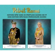 Bingkai L Potret Agong Dan Permaisuri 54.5cm x 44.5cm [Official] Malaysia Perdana Menteri Sultan Neg