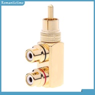 ✼ Romantic ✼  Gun Shape RCA 1 Male to 2 Female AV Audio Video Splitter Adapter Connector ✨