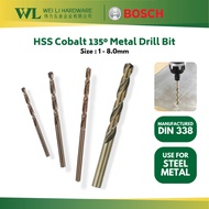 Bosch 1.0-8.0mm HSS Cobalt Metal Drill Bit stainless steel drill besi mata drill mata korek lubang besi mata tebuk besi