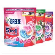 Breeze 5in1 Laundry Capsules 40 capsules (Fresh Lavender / Sakura Blossom / Eucalyptus)