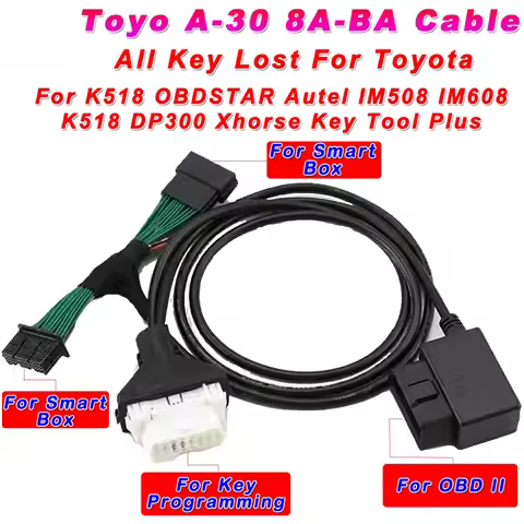 A-30 Cable 8A-BA For Toyota 4A Smart Key Cable OBDSTAR Autel IM508 IM608 K518 Xhorse Key Tool Plus f