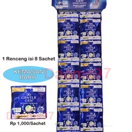 New Gentle Gen Renceng Seribuan 8pcs - 1 Renceng 1/2 setengahan - Deterjen Cair Kemasan baru Seribuan - 60ml