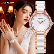 Sinobi นาฬิกาแฟชั่นหรูหราแฟชั่นขายดีนาฬิกาหรูหราของผู้หญิงของผู้หญิงนาฬิกาข้อมือควอตซ์ประดับเพชรสีทอง