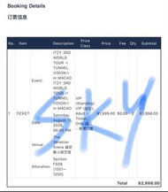 ITZY 3RD WORLD TOUR <TUNNEL VISION> in MACAO VIP Ticket