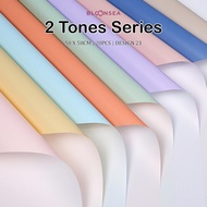 [20pcs] Flower Wrapping Paper Two Tones Wrapper Pembalut Double Sided Liner Pleated Ouya 2 Tone Bouq