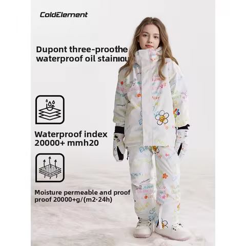 Coldelement Kids Ski Suit PrimaLoft Gold Insulated Waterproof 3L Full Set for Boys Girls Single Boar