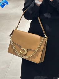 Chain Soft Tabby Chain Shoulder Underarm Bag Genuine Leather Crossbody Handbag C-shaped Buckle Women