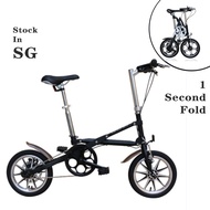 [✅SG Ready Stock] 1 second fold Shimano gear bicycle 14 inch 7 speed Foldable  Adult Outdoor city road folding bike