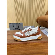 HOGAN2026 Autumn New Style Leather Stitching Lace-Up Casual Sports Shoes Couple Style