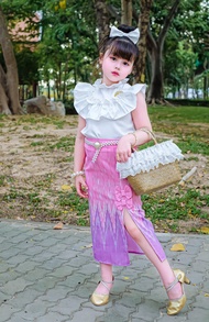 ชุดไทยเด็กหญิง ชุดกระโปรงเด็ก ชุดผ้าไทย(ing)