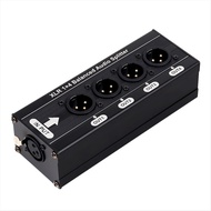 XLR 1x4 Balanced Audio Splitter 1 in 4 Out 3 Pin XLR Audio Splitter Audio Signal Splitter Box No Pow