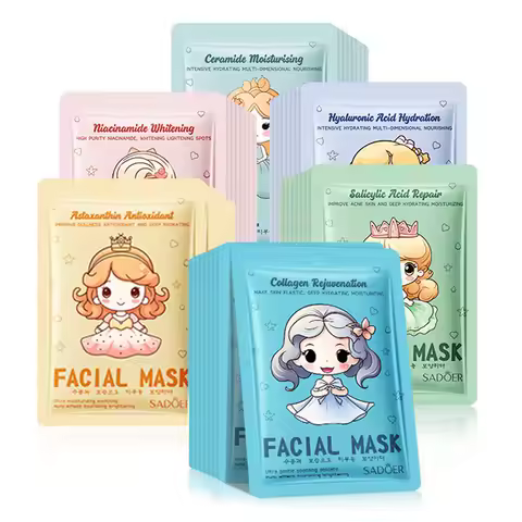 10pcs SADOER Hyaluronic Acid Face Mask Collagen Moisturizing Hydrating Facial Sheet Mask Korean Skin