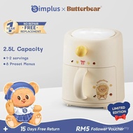 Simplus Mini Air Fryer 2.5L Capacity 800W Knob Control Non-Stick Coating Easy Cleaning Toster Compac