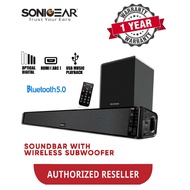 SonicGear BT5500 Bluetooth 5.0 SoundBar With Wireless Subwoofer Ultra-Low Bass Theatre Surround Technology