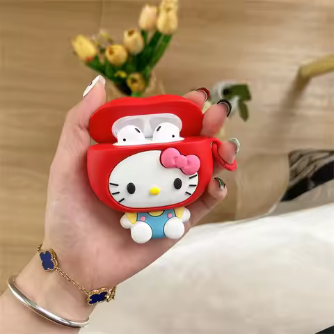 Hello Kitty Dust Plug Cartoon for Airpods 4 Case for Apple Airpods 1 2 3 Pro 2 Earphone Case Cute Wi