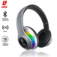 LIGER Wireless Bluetooth Headphone LED Stereo Dengan Mic Headset Tanpa Kabel HF L-919