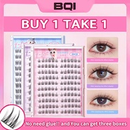 [BUY1 TAKE1] bqi Natural false eyelashes self adhesive cluster lashes glue free lashes eyes gift box