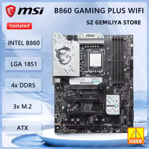 MSI B860 GAMING PLUS WIFI Motherboard INTEL B860 LGA 1851 DDR5 256GB ATX 3xM.2 support Ultra 5U5-245