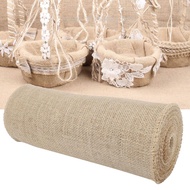 Zerodis Craft Materials Reusable Jute Cuttable Rustic Hessian Cloth 32.8ft Handmade Burlap Ribbon Sm