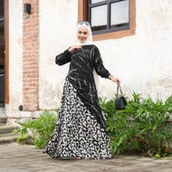 Kirania Dress Midi katun Rayon twill premium polos dress busui kekinia