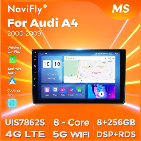 Navifly Android 15 Car Radio For Audi A4 B8 B7 B6 S4 RS4 SEAT Exeo 2002-2008 Wireless Carplay GPS Na
