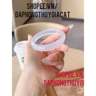 Felt white Agate ring, size 50-56mm, smooth