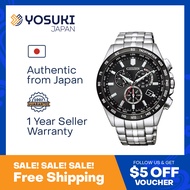 CITIZEN Solar CB5874-90E CITIZEN10 COLLECTION Eco Drive Chronograph Perpetual calendar World time Day Date Black Silver Stainless  Wrist Watch For Men from YOSUKI JAPAN / CB5874-90E (  CB5874 90E CB587490E CB58 CB5874- CB5874-9 CB5874 9 CB58749 )