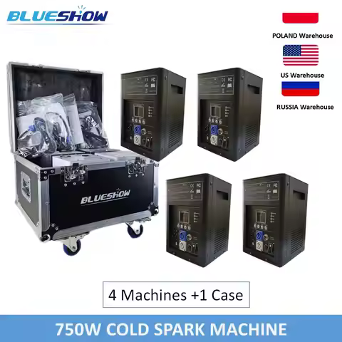 4 Cold Spark Machine Ti Powder 750W Cold Firework Machine DMX Remote Control LCD Cold Sparking Machi