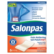 Salonpas Pain Relieving Gel-Patch Hot, 6 each (Pack of 2)