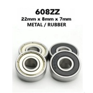 High Speed Wheel Bearing Miniature Bearing 608ZZ 608RS 8x22x7mm