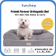 [SG] Friends Forever Orthopedic MemoryFoam Dog Bed with Removable Cover 100% Suede Mattress With Bol