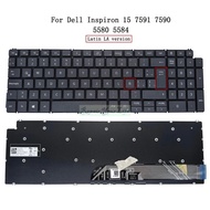 LA Latin Keyboard for Dell Inspiron 15 7591 7590 5580 5584 5593 Notebook Keyboards DPN 0VF05C PK132R
