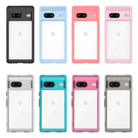 Clear Case For Google Pixel 7 Case Pixel 7 Cover Coque Funda Sehll Hard Translucent Soft Frame Shock