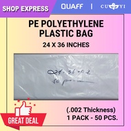 24x36 Inches PE Polyethylene Plastic Bag (Thickness - .002) - 1 Pack (50pcs) | SPX