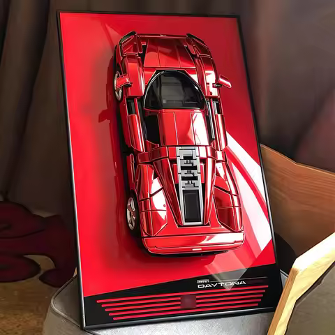 Wall‑Mount Frame Background Display Rack Compatible with LEGO 42143 Ferrari SP3 Technic Sports‑Car B