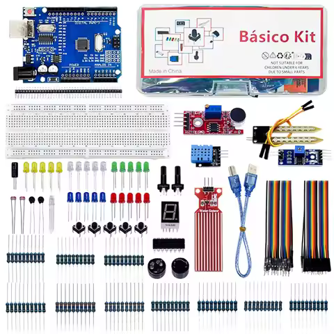Elecrtonics Fun Basico Kit For Arduino Uno R3 Board 830-Hole BreadBoard Dupont Elecrtonics Starter L