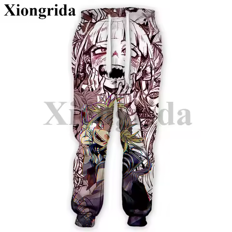 Himiko Toga Sweatpants Mens Casual Anime Print Pants Unisex Izuku Midoriya Boku Hero Girl Kawaii Tro