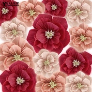 YEH-Crepe Paper Flowers DIY Handmade Paper Flower Wall Art Decoration for Home Party