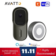 AVATTO Smart Video Doorbell Water-proof with Camera 1080P Tuya 170° Ultra Wide View Angle WiFi Video DoorBell Works for Alexa Google Home BRF8