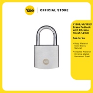 Yale Y120B 40mm Outdoor Boron Brass Padlock with Chrome Finish Y120B/40/125/1 - 1 pc Pack
