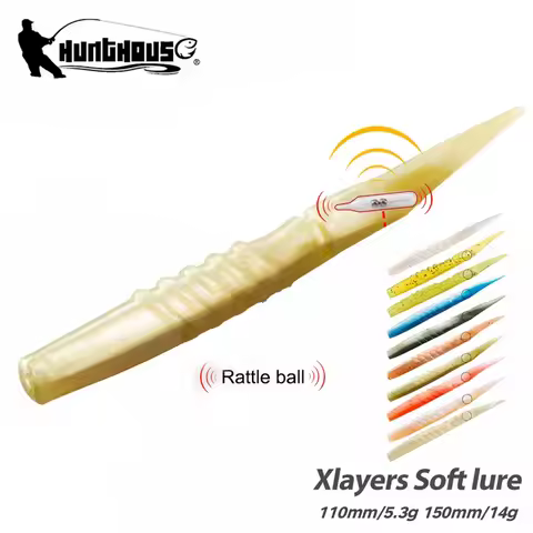 Hunthouse Xlayers Soft Fishing Lure 6Pcs 110mm 5.3g 150mm 14g Silicone Material Make Noise Artificia