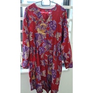 preloved_ kebaya kain casa rubiah linen red volour